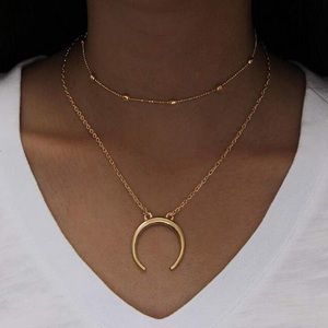 Set/2  Helnal Bohemia Gold Tow Layered Necklaces
